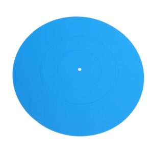 aqxreight Tapete Giratório para Discos, Tapete de Borracha para Toca-discos Universal para Toca-discos LP, Reduz o Ruído, Baixo Mais Apertado, Qualidade Roseada, Melhor Permite a Absorção (Azul) (Equipamentos)