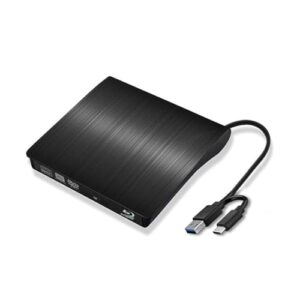 JOYIN-BURN Gravador externo de Blu-ray DVD 6X USB 3.0 USB C 3D Blu-ray Player Drive CD DVD Burner para iMac MacBook Laptop PC Windows 11/10/8/7, Linux, Mac OS (CDs)