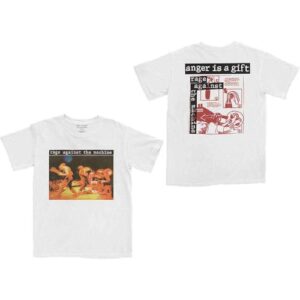 Camiseta masculina Rage Against The Machine Anger is A Gift Branca | Mercadoria oficialmente licenciada, Branco, XGG (CDs)
