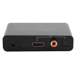 Cryfokt Amplificador Conversor de áudio Digital para Analógico para Home Theater, Adaptador DAC Preto de Liga de Alumínio Com Múltiplas Interfaces, Taxa de Amostragem de 192 KHz para Sala de (Preto) (Equipamentos)