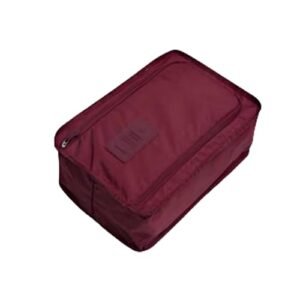 1 bolsa impermeável para tênis – armazenamento portátil de sapatos de viagem, organizador de sapato único dobrável respirável para academia, esportes, Vinho tinto, Tendência (Vinhos)