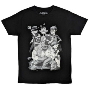 Rock Off officially licensed products Camiseta Gorillaz George Spray preta, Preto, XG (CDs)