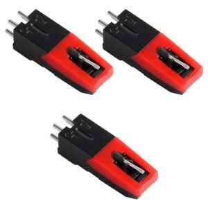 3 cartuchos de toca-discos universais, cartuchos de vinil para toca-discos de substituição para toca-discos para fonógrafo LP, Victrola, ION, Crosley (Equipamentos)