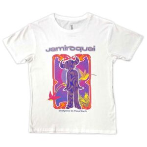 Rock Off officially licensed products Camiseta com logotipo de emergência Jamiroquai, Branco, G (CDs)