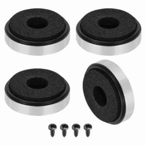 Generic 4 pés de isolamento de alto-falante, base de absorção de choque de espuma de plástico de 30 mm x 8 mm, suporte para amplificador antivibração para CD de áudio, sistema de som de home theater (Equipamentos)