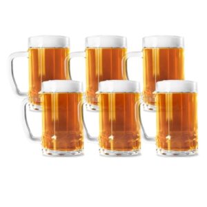 Kit com 6 Canecas de Vidro para Chopp e Cerveja - Caneca de Bar e Festa - Conjunto para Churrasco e Reuniões (Cervejas)