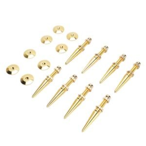 Jiawu Conjunto de Pontas de Isolamento de Alto-falante de Cobre Ajustável para Subwoofer, Pés de Absorção de Choque para Amplificadores, Reprodutores de CD, 8 Pés de Alto-falante de Cobre (Equipamentos)