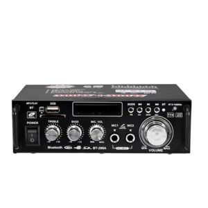 Mini Amplificador 600W Bivolt – Áudio Potente para Caixas Passivas, Rádio FM, 2 Canais, Controle Remoto | Som Ambiente, PC e Home Theater (Equipamentos)