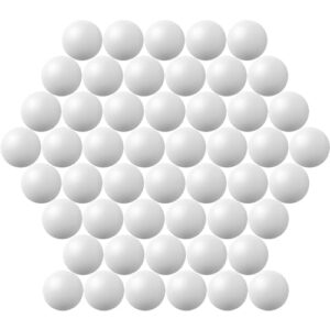 Jedulin Bolas de pingue-pongue de 40 mm, pacote com 50 bolas de tênis coloridas sortidas, bolas de plástico multicoloridas, bolas de pingue-pongue para cerveja pongue, artes e artesanato, decoração de festa, bolas de gato (brancas) (Cervejas)