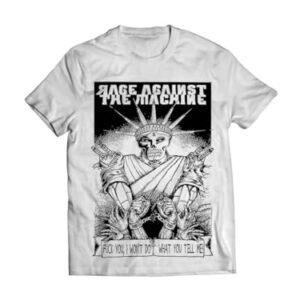 Ultrav Store, Camiseta Masculina Rage Against The Machine Cor:Branca;Tamanho:G (CDs)