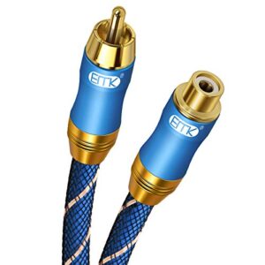 Cabo de extensão RCA (3 m) EMK RCA macho para fêmea, revestimento de cobre, cabo de áudio coaxial digital resistente, cabo subwoofer para home theater, HDTV, amplificadores, sistemas Hi-Fi (Equipamentos)