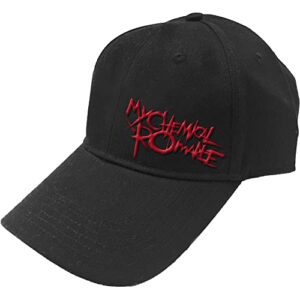 My Chemical Romance Boné de beisebol masculino preto com logotipo Black Parade, Preto, Tamanho �nica (CDs)