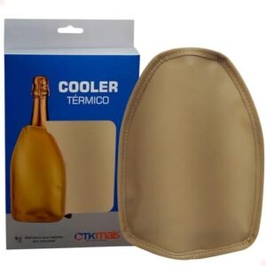 Cooler Bolsa Térmica com Gel para Garrafa 750ml em Nylon Vinho Espumante Bebidas Cooler Sleeve CTK Mais (Nude) (Vinhos)