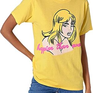 Billie Eilish Camiseta oficial exclusiva Au Revoir Happier Than Ever, Amarelo, G (CDs)