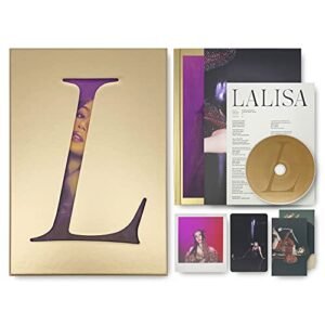 BLACKPINK LISA FIRST SINGLE ALBUM - LALISA [ GOLD VER. ] PHOTOBOOK + LYRICS PAPER + CD + PHOTOCARD + POLAROID + DOUBLE-SIDED POSTER - BLACKPINK LISA (CDs)