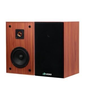 VEDO Caixa de Som de Estante HiFi Passivo 4 Polegadas 200W - Madeira, Bivias, Entrada XLR Balanceada, para Home Theater, Café e Salas de Reunião (Equipamentos)