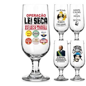 1 Taça Cerveja/Chopp 300ml Personalizada Frases Engraçadas Vários Modelos Vidro Presente Taça Floripa (LEI SECA) (Cervejas)