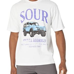 Olivia Rodrigo Camiseta unissex para adultos Sour Car, Branco, XGG (CDs)