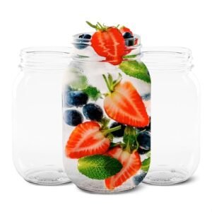 TOSSWARE POP Conjunto de 12 frascos Mason de 680 g, qualidade premium, recicláveis, inquebráveis e cristalinos (Cervejas)