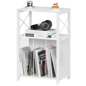 LELELINKY Suporte para toca-discos, mesa de canto de 3 andares, suporte para toca-discos com armazenamento de discos de vinil, comporta até 100 álbuns, mesa moderna para toca-discos para salas de (Equipamentos)