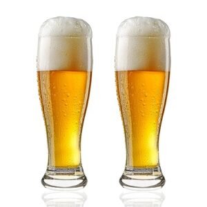 Burns Glass Conjunto de 2 copos de cerveja Pilsner premium de 680 g – Copos de barra alta com base pesada, design cristalino e durável, vidro Lager Pilsner para bar em casa, restaurantes, uso em (Cervejas)