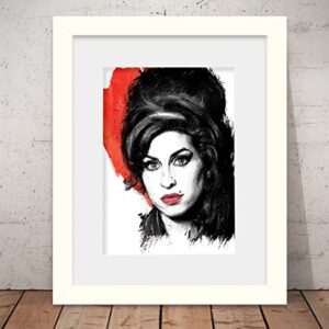 Quadro Amy Winehouse Rock 56x46cm Vidro + Paspatur B0112 (CDs)