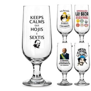1 Taça Cerveja/Chopp 300ml Personalizada Frases Engraçadas Vários Modelos Vidro Presente Taça Floripa (MUSSUM) (Cervejas)