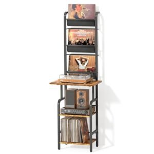 Suporte para toca-discos com armazenamento de vinil (Equipamentos)