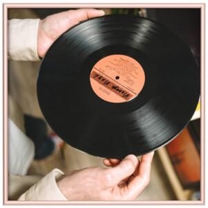 eletecpro Moldura de disco de alumínio de 12,5 x 12,5 cm com capa acrílica, capas LP de 30,5 cm, moldura de vinil elegante para álbum de música com ferragens para pendurar na parede, moldura de metal (Discos de Vinil)