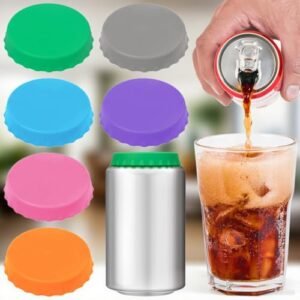 Pacote com 6 tampas de silicone premium – Capa universal à prova de derramamento para latas de bebidas e copos | Vedação reutilizável de grau alimentício (serve para refrigerante/cerveja/suco) (Cervejas)