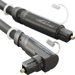 Cabo TOSLINK, ângulo de 90° com perda de sinal de 0% – 91 cm – Cabo de fibra óptica para barras de som (TOSLINK para TOSLINK, cabo de áudio óptico, S/PDIF, estéreos/amplificadores/amplificadores/amplificadores, Xbox One/PS4) – CableDirect (Equipamentos)
