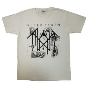 Camiseta com logotipo da banda Sleep Token Eyes Natural, Natural, P (CDs)