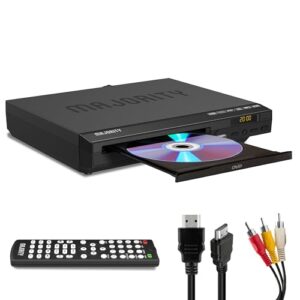 Leitor de DVD HDMI para TV | Leitores de DVD gratuitos de região 1080p para Smart TV | Mini DVD Player com USB, CD e MP3 | Cabo HDMI, cabo RCA e controle remoto incluídos | Maioria de DVD (CDs)