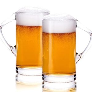 Kit 2 Canecas Chopp 430ml Vidro Transparente Zero Grau Resistente Cerveja Bar Restaurante Design Moderno Premium Freezer Presente (Cervejas)