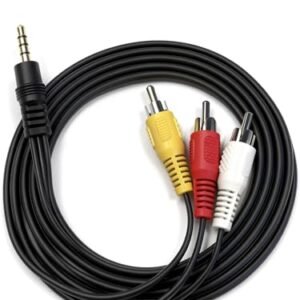 Cabo de áudio e vídeo RCA Camcorder AV, 3,5 mm 1/20.3 cm TRRS para RCA AV para câmera manual, MPS, tablets, home theater, leitor de DVD, alto-falantes, TV (Equipamentos)