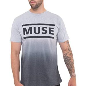 Muse Camiseta com logotipo da banda oficial unissex Dip Dye branco, Branco, P (CDs)