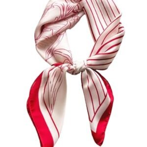 Cachecóis femininos lenço de pescoço vermelho cores vibrantes lenços quadrados de seda 69,8 x 69,8 cm, Lírio de vinho branco (Vinhos)