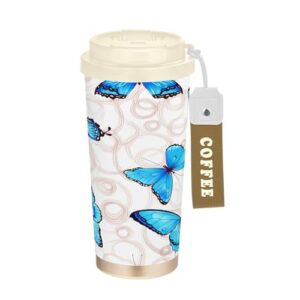 Wassud Caneca de café de viagem isolada Northern Lights Copo à prova de vazamento com tampa e canudo garrafa de água de aço inoxidável para café quente/gelo, chá e cerveja (Cervejas)
