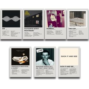 Kit 7 Quadros Placas Decorativas Arctic Monkeys em MDF 28x20cm (CDs)