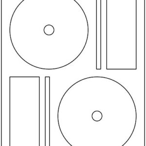200 etiquetas de CD/DVD BESTeck Brand compatível com Memorex Full Face. Estilo central pequeno. Total de 200 etiquetas com lombada e etiquetas de caixa. Compatível com laser e jato de tinta (CDs)