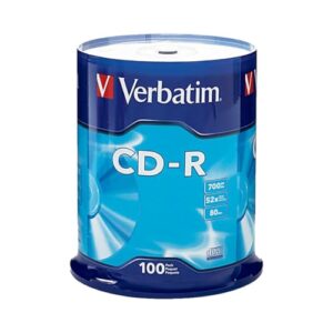 Mídia gravável CD-R Verbatim, rodado, 700 MB/80 minutos, pacote com 100 (CDs)