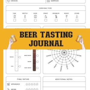 Beer Tasting Journal: A Logbook for Rating Craft Beer, with a Flavor Wheel, Brewery Visit Logs, and Cellar Inventory - Levine, Muriel  D. (Cervejas)