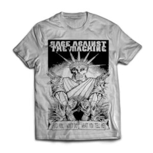Ultrav Store, Camiseta Masculina Rage Against The Machine Cor:Cinza Mescla Claro;Tamanho:G (CDs)