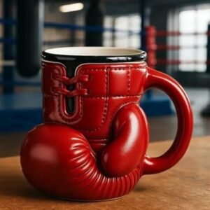 Caneca de luvas de boxe de 400 ml, caneca de café Knockout, copo de luva esportiva 3D, xícara de café Un-ique novidade para decoração de mesa, utensílios de bebida divertidos para fãs de atletismo (Café)