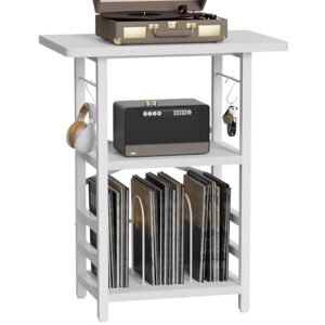 YAKANJ Suporte para toca-discos com área de trabalho estendida, grande mesa de toca-discos com armazenamento de vinil, suporte para toca-discos com suporte para discos, prateleira de exibição de vinil (Equipamentos)