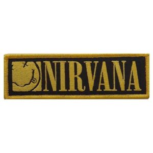 Nirvana Band Logo Grunge Face Tecido Patch Tamanho Acessório Tamanho Preto, Preto, Accessory Size (CDs)