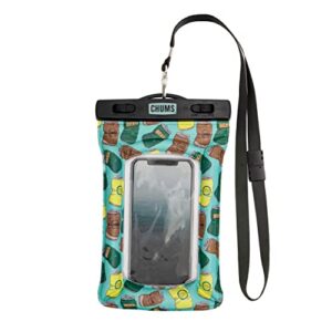 Chums Capa de telefone flutuante com cordão - Capa e bolsa de telefone à prova d'água compatível com tela sensível ao toque (Happy Hour da lata de cerveja) (Cervejas)