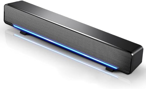 Sluffs Dolby Soundbar Surround Sound Bars Para TV Com Subwoofer, USB Com Fio Estéreo Soundbar Music Player Bass Sound Box Input Para PC Celulares(Preto) (Equipamentos)