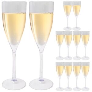 Kit Taças de Champanhe Espumante em Acrílico Premium Transparente 180ml (12) (Vinhos)