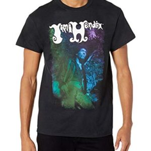 Jimi Hendrix Camiseta unissex com foto gradiente padrão adulto, Preto, G (CDs)